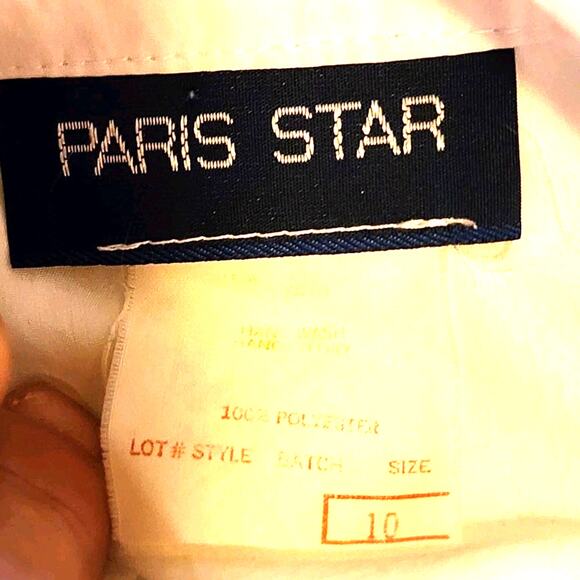 Vtg 80's Paris Star Brand Women Sz 10 Placket Embroided Paisley Hidden Buttons - Picture 10 of 11